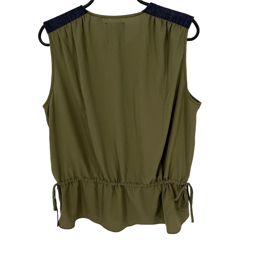 NWT G-Star Crusader Button Up Blouse Crepe Women's S Olive Green - Picture 2 of 6